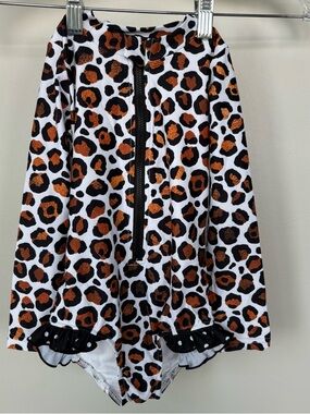Oopsie Daisy Leopard Print Long Sleeve One Piece Swim Suit Size 3
